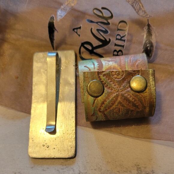 Western Southwestern Hat Hugger Wild Rag Slide Rectangle Concho - Picture 2 of 7